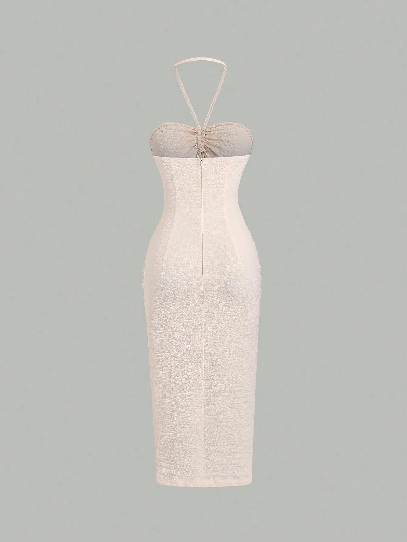 SHEIN Sweetro Women's Drawstring Halter Neck Hollow Out Waist Dress