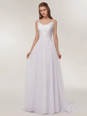 Simple Chiffon Beach Wedding Dresses