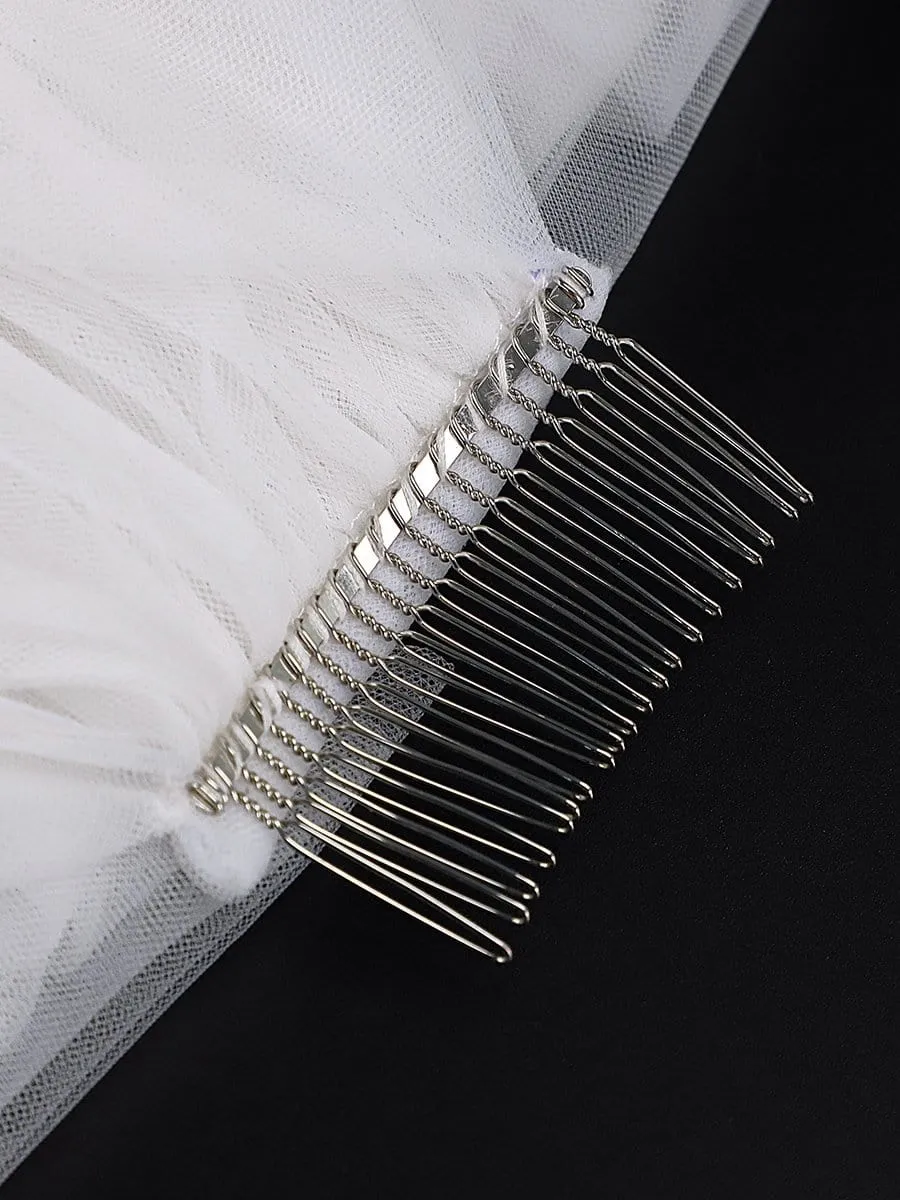 Simple Multi-Tier Tulle Cathedral Bridal Veil