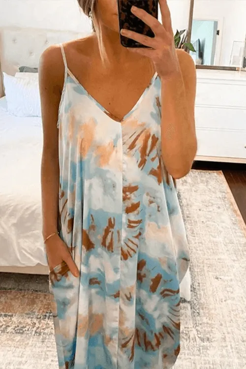 Tie Dye Slip Maxi Dress