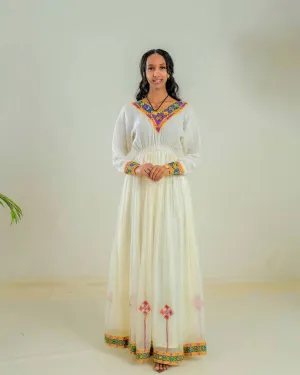 Vibrant Elegant Habesha Dress The Charm of Simple  Habesha Kemis
