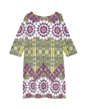 Zelda Shift Dress | Light Green / Purple